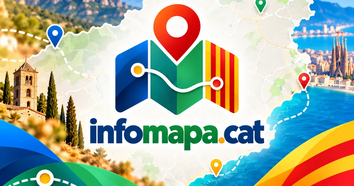 La marca InfoMapa.cat sobre el mapa de Catalunya